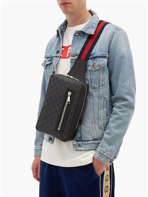 gucci man bag black|gucci sling bags men's.